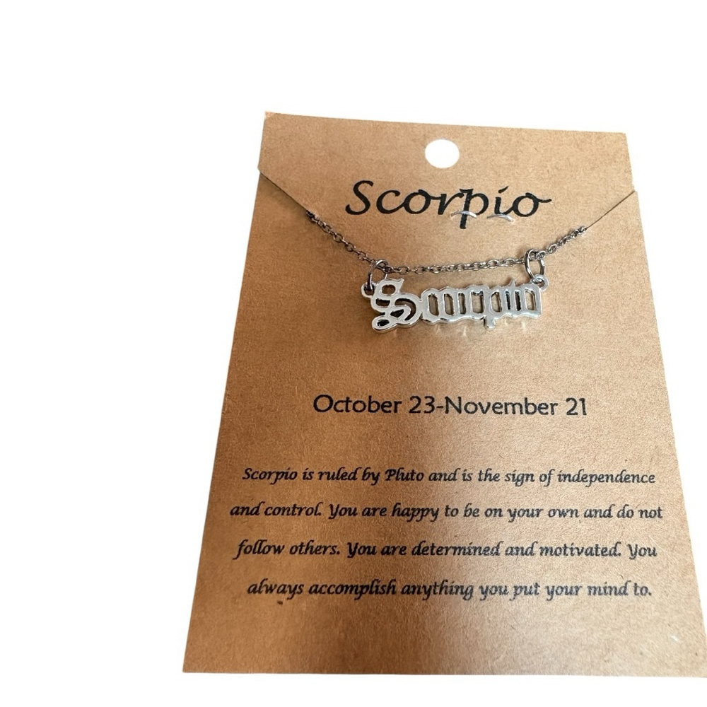 Zodiac Scorpio Silver 18” Tone Necklace NEW